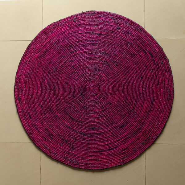 Pink Spiral Jute Rug
