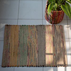 Jute-sharee door mat
