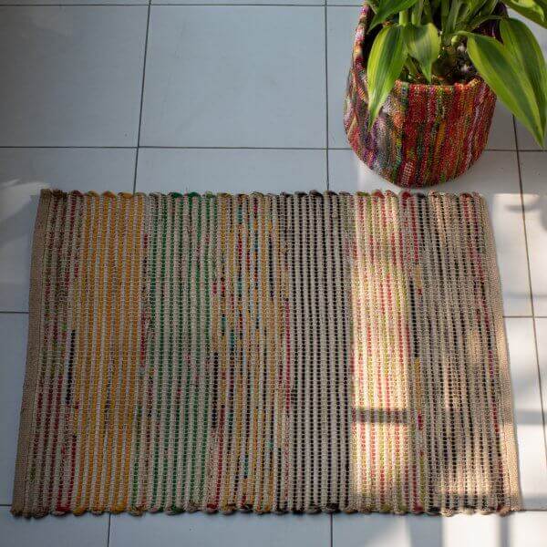 Jute-sharee door mat